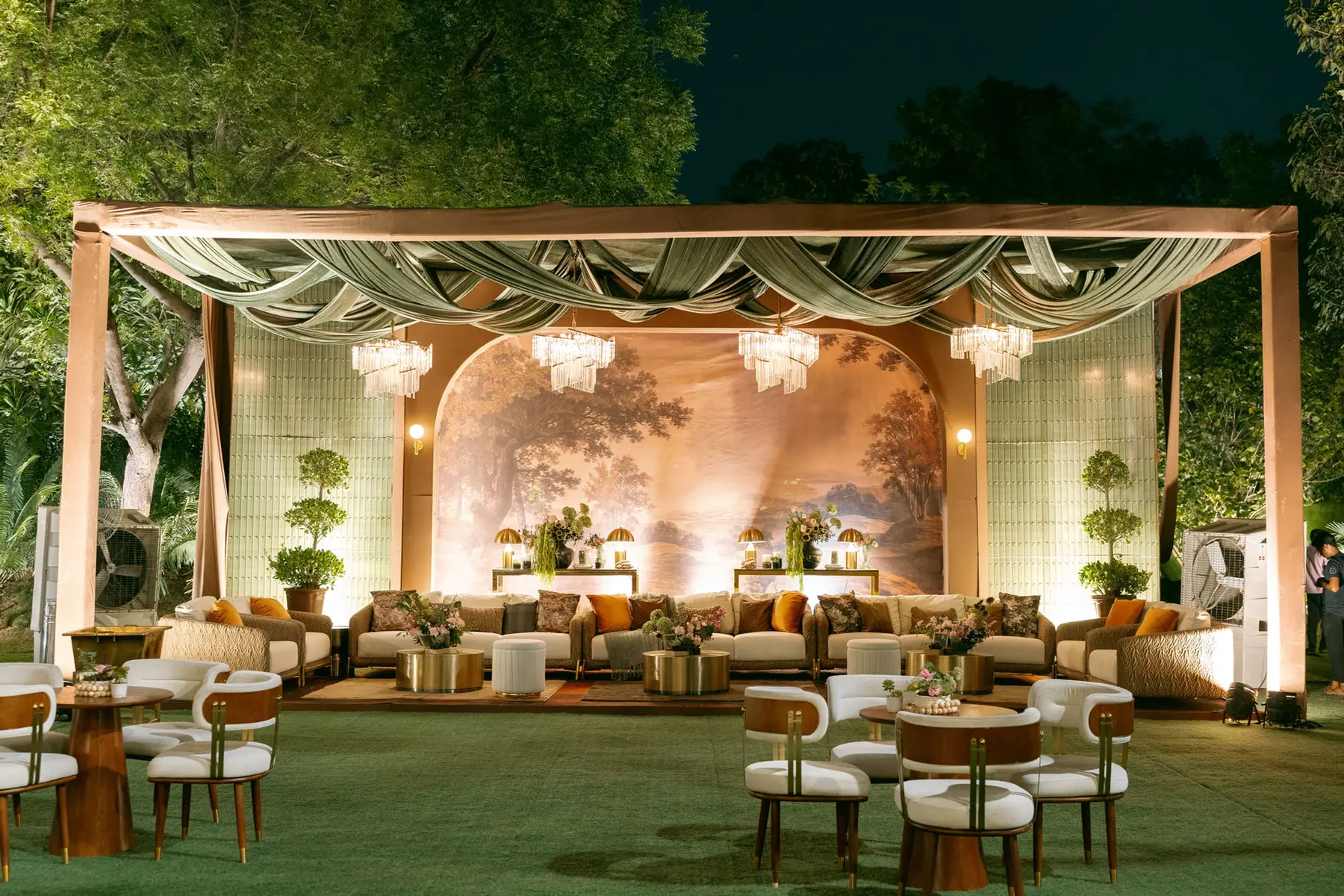 Gilded Grove — deep green and terracotta event design by Sage & Saaj