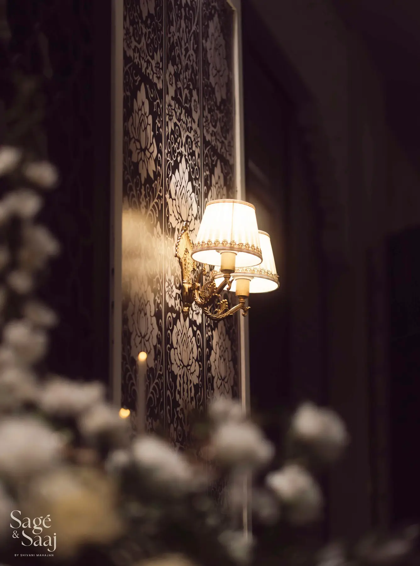 Monochromatic Sufi Night — black jaali and candle installation by Sage & Saaj