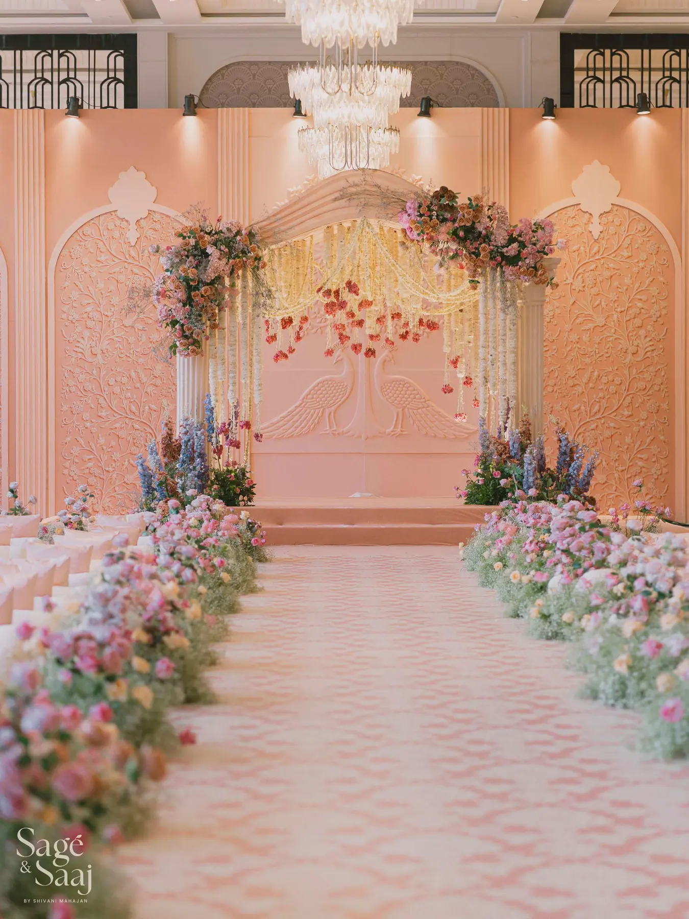 Anand Karaj — ivory jaali wedding backdrop by Sage & Saaj