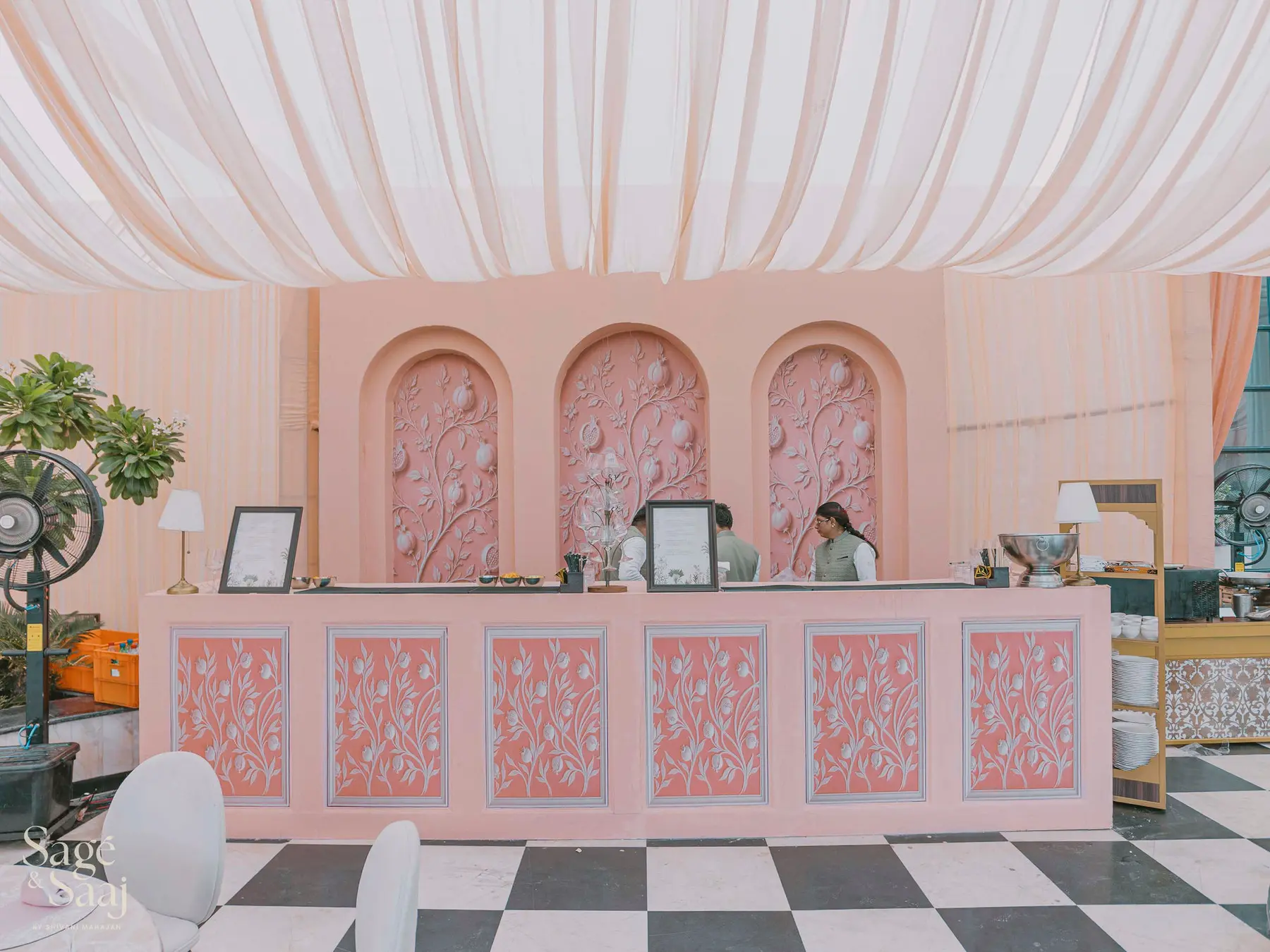 Anand Karaj — soft ceremonial seating detail by Sage & Saaj